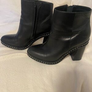 Coach Black Heeled Boots with Studded Detail